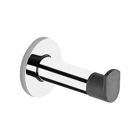 Crochet porte-serviettes PLAN avec tampon de porte, aluminium noir, anodisé argent KEUCO