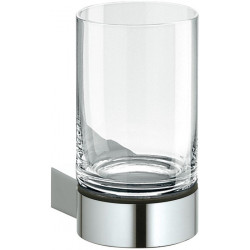 Porte-verre PLAN complet avec verre en cristal véritable, chromé KEUCO