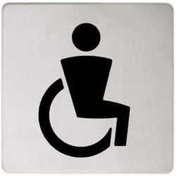 Plaque de porte PLAN symbole handicapé chromé KEUCO