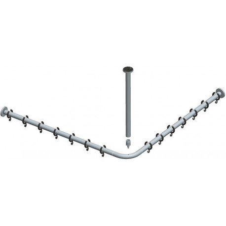 Ensemble barre de rideau de douche PLAN pour douche carrée 800 x 800 mm aluminium argent / anodisé KEUCO