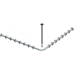 Ensemble barre de rideau de douche PLAN pour douche carrée 900 x 900 mm aluminium argent / anodisé KEUCO