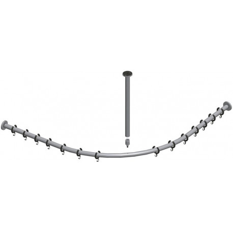 Kit barre de rideau de douche PLAN pour douche quart de rond 900 x 900 mm aluminium argent / anodisé KEUCO