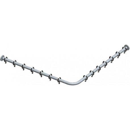 Kit barre de rideau de douche PLAN pour douche carrée, coudée 1200 x 1200 mm, chromé KEUCO