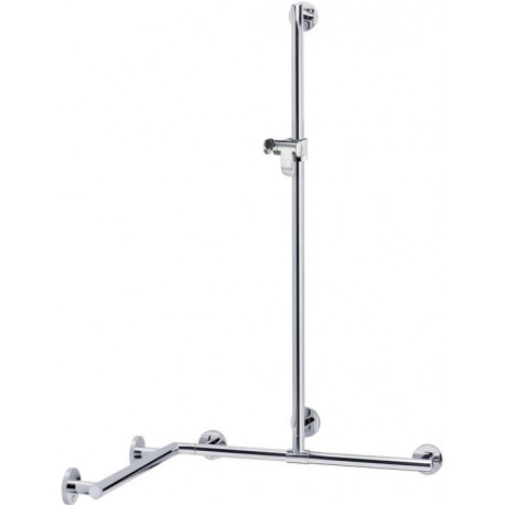 Main courante de douche PLAN avec barre de douche 797/797/1263 mm, chromée KEUCO