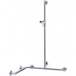 Main courante de douche PLAN avec barre de douche 797/797/1263 mm, aluminium anodisé argent KEUCO