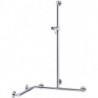 Main courante de douche PLAN avec barre de douche 797/797/1263 mm, aluminium anodisé argent KEUCO