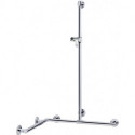 Main courante de douche PLAN avec barre de douche 1097/797/1263 mm, aluminium anodisé argent KEUCO