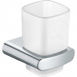 Porte-verre ELEGANCE complet avec verre en cristal véritable, chromé matt KEUCO