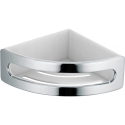 Panier de douche d'angle ELEGANCE insert plastique en 2 parties, blanc chromé KEUCO