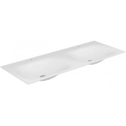 Vasque double Varicor EDITION 11 PLANNING 1400 x 17 x 535 mm avec 2 trous 1 trou blanc arctique soie mat KEUCO