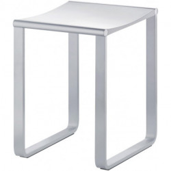 Tabouret PLAN aluminium anodisé argent / blanc RAL 9010 KEUCO