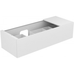 Meuble sous-vasque EDITION 11 1400 x 350 x 535 mm blanc / verre blanc satiné KEUCO