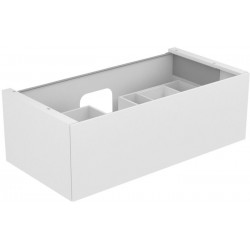Meuble sous-vasque EDITION 11 PLANNING 1050 x 350 x 535 mm avec éclairage intérieur LED blanc / verre satiné blanc KEUCO