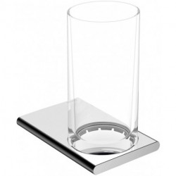 Porte-verre EDITION 400 complet avec verre en cristal véritable, chromé KEUCO