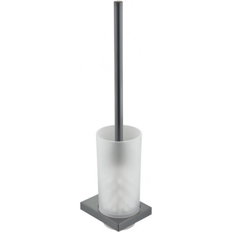 Set brosse WC EDITION 11 verre cristal véritable / chrome noir brossé KEUCO