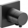 Vanne d'arrêt / inverseur 2 voies IXMO DN 15, à encastrer, avec manette IXMO Rosace confort carré noir chrome brossé KEUCO