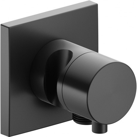 Vanne d'arrêt / inverseur 3 voies IXMO DN 15, à encastrer, rosace carrée avec poignée IXMO Comfort chrome noir brossé KEUCO