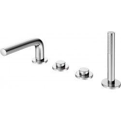 Mitigeur bain EDITION 400 4 trous encastrement sur rebord de bain saillie 220mm chrome noir poli KEUCO