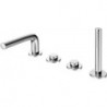 Mitigeur bain EDITION 400 4 trous encastrement sur rebord de bain saillie 220mm chrome noir poli KEUCO