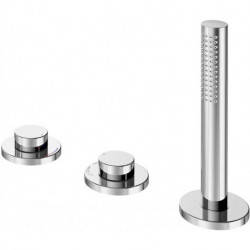 Mitigeur bain EDITION 400 3 trous montage sur rebord de bain chrome noir brossé KEUCO