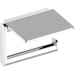 Porte papier toilette PLAN forme ouverte, avec étagère en aluminium, anodisé argent KEUCO