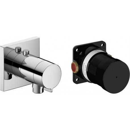 Set mitigeur thermostatique IXMO_solo rosace carré chromé KEUCO