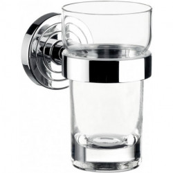 Porte-verre POLO Verre en crystal clair chromé