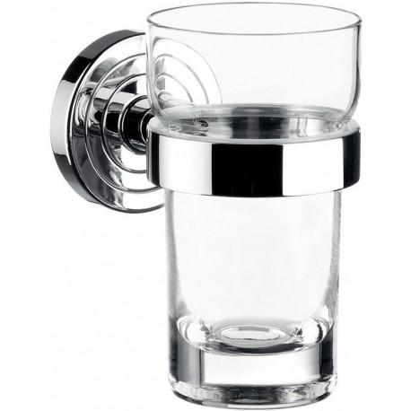 Porte-verre POLO Verre en crystal clair chromé