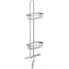Rangement mural douche 2 paniers profonds + Raclette de douche chrome