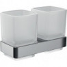 Porte-verre double 052513300 loft verre cristal noir satiné