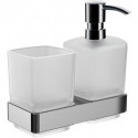 Porte-verre/Distributeur de savon LOFT Verre en crystal satiné chromé