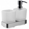 Porte-verre/Distributeur de savon LOFT Verre en crystal satiné chromé