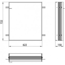 Cadre d'installation ASIS prime pour armoire encastrée éclairée 622x722mm