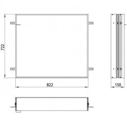 Cadre d'installation ASIS prime pour armoire encastrée éclairée 822x722mm