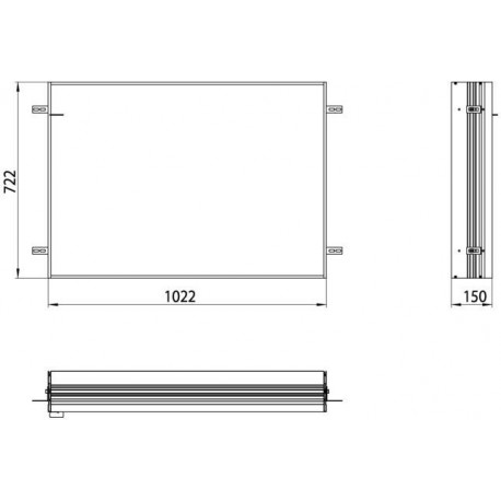 Cadre d'installation ASIS prime pour armoire encastrée éclairée 1022x722mm