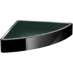 Panier à savon d'angle 179 x 34 x 179mm. noir/noir