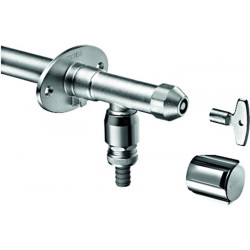 Robinet mural extérieure POLAR II antigel, raccord complet sans aérateur de tuyau, chrome mat SCHELL