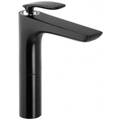 Balan ce mitigeur de lavabo vasque chromée/noir