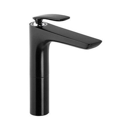 Balan ce mitigeur de lavabo vasque chromée/noir