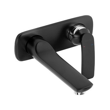 Balance mitigeur de lavabo mural à encastrer 2 trou s, 180 mm, noir mat chromée