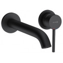 Mitigeur lavabo BOZZ 220 mm encastrable noir mat, 2 trous, bec mural 220 mm KLUDI