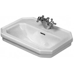 Lave-mains Duravit 1930avec trop plein plage de robinettrie 500x365mm 1 trou de robinetterie blanc