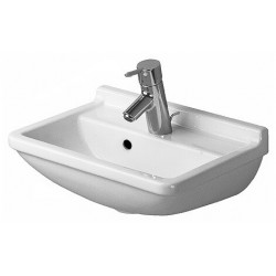 Lave-mains Duravit STARCK 3avec trop plein plage de robinettrie 450x320mm 1 trou de robinetterie blanc