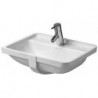 Lavabo à encastrer DURAVIT STARCK 3avec trop plein plage de robinettrie 490x365mm 1 trou de robinetterie blanc