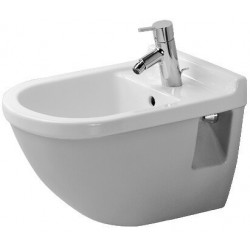 Bidet mural STARCK 3avec trop plein plage de robinettrie 360x540mm 1 trou de robinetterie blanc