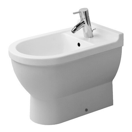Bidet STARCK 3avec trop plein plage de robinettrie 360x560mm 1 trou de robinetterie blanc