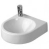 Lave-mains Duravit ARCHITEC sans trop pleinavec plage de robinettrie 360x380mm 1 trou de robinetterie blanc