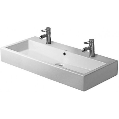 Lavabo Duravit VEROavec trop plein plage de robinettrie 1000x470mm geschl 2 trous de robinetterie blanc