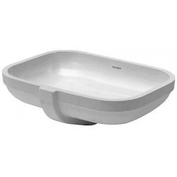 Lavabo à encastrer DURAVIT HAPPY D.avec trop plein sans trou de robinetterie B 480x345mm sans trou de robinetterie blanc