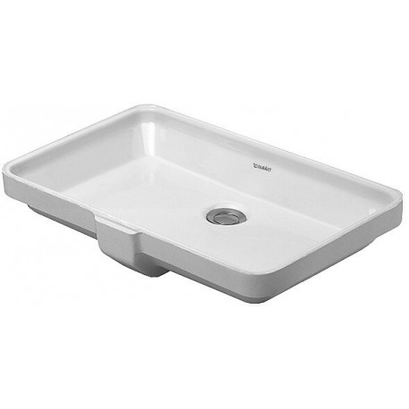 Lavabo à encastrer DURAVIT 2ND FLOORavec trop plein sans trou de robinetterie B 525x350mm sans trou de robinetterie blanc